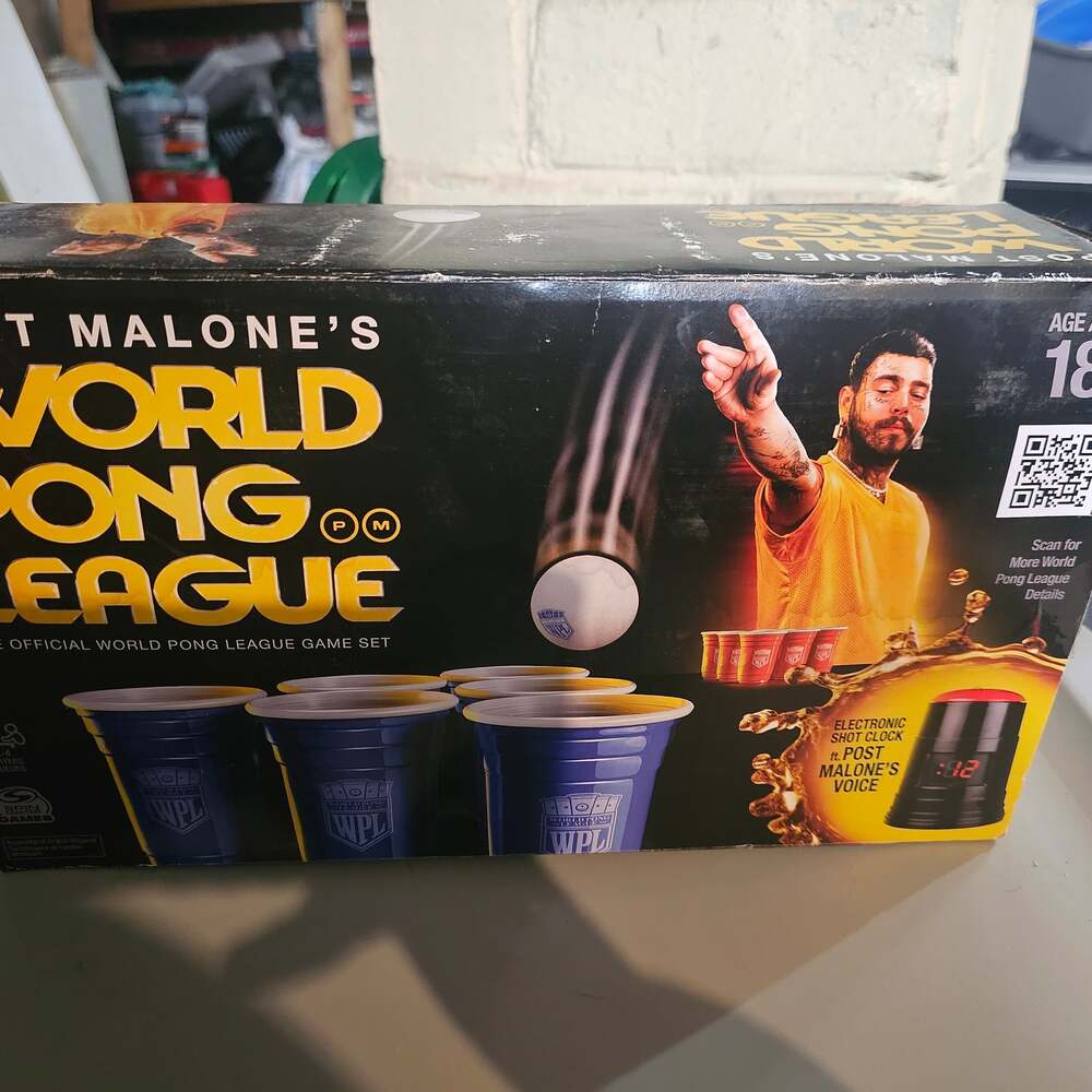 Post Malone World Pong League Beer Pong Drinking Game with Electric Shot Clock